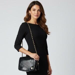 Black Crossbody Bag with Gold Hardware - Great Condition